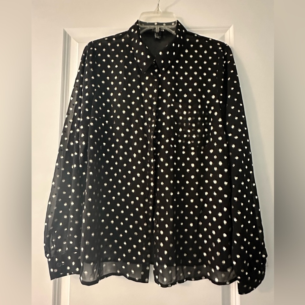 Sheer black and gold pattern blouse